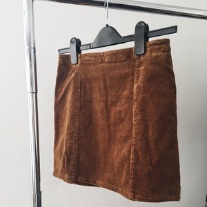Corduroy mocha ribbed skirt